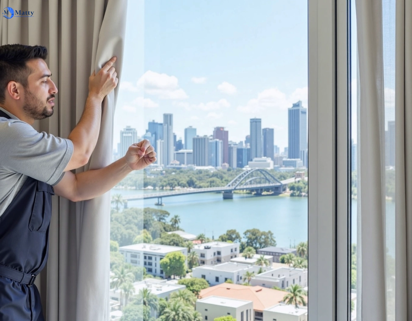 Professional curtain steam cleaning service rochedale QLD by Matty Curtain Cleaning